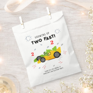 Two Fast 2nd Birthday Kids Racing Cars Name Favour Bag