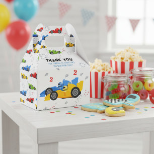 Two Fast 2nd Birthday Kids Racing Cars Name Favour Favor Box