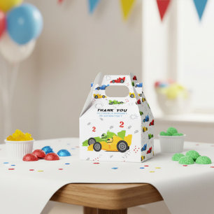 Two Fast 2nd Birthday Kids Racing Cars Name Favour Favor Box