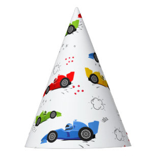 Two Fast 2nd Birthday Kids Racing Cars Name Favour Party Hat