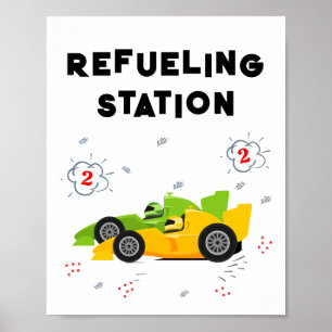 Two Fast 2nd Birthday Refueling Table Sign