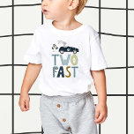 Two Fast 2nd Birthday Toddler Tshirt<br><div class="desc">Two fast,  two curious! Celebrate your 2nd birthday with this fun toddler tshirt featuring a race car rabbit.</div>
