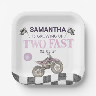 Two Fast Birthday Dirt Bike Theme Paper Plate