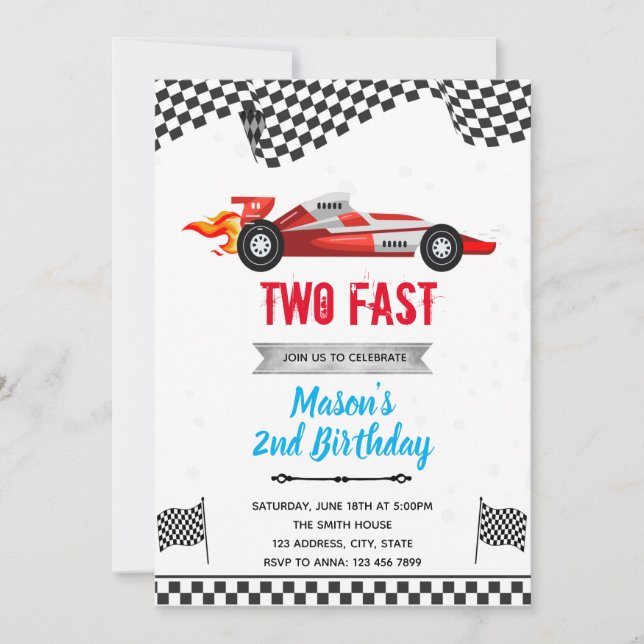Two fast birthday Invitation (Front)