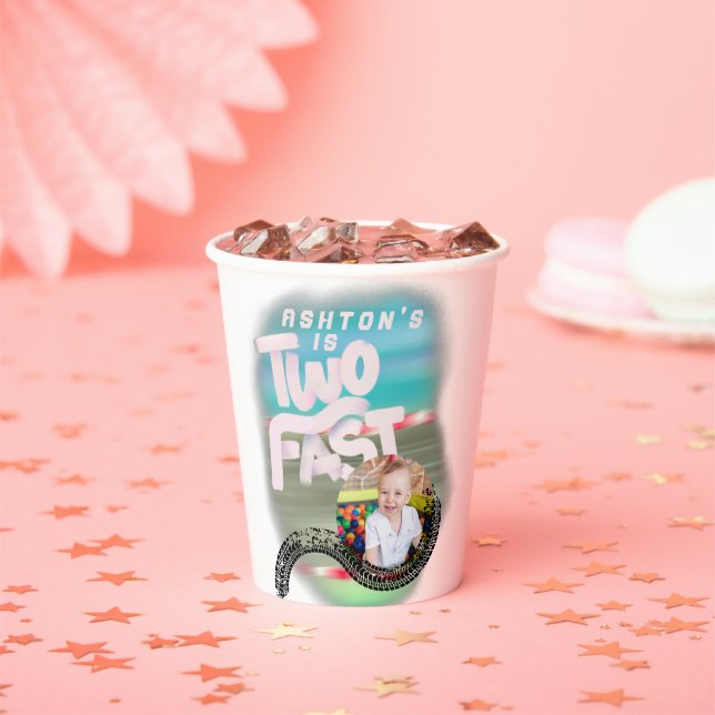 Two Fast Birthday Party Paper Cups (Insitu)