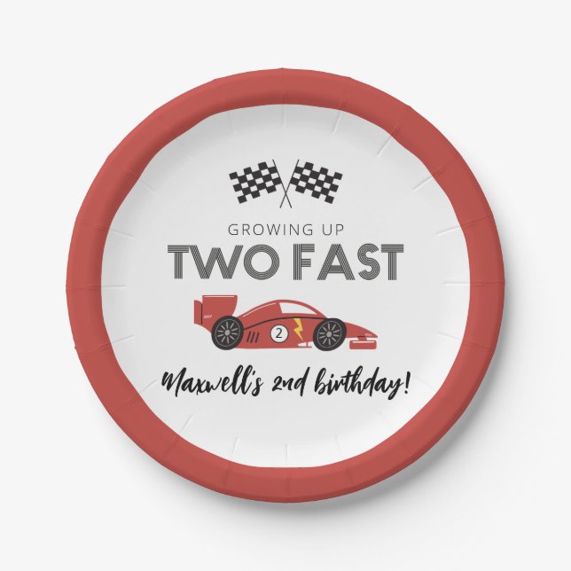 Two Fast Birthday Plates (Front)
