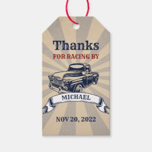 Two Fast Boy Car Theme Second Birthday Racing Gift Tags