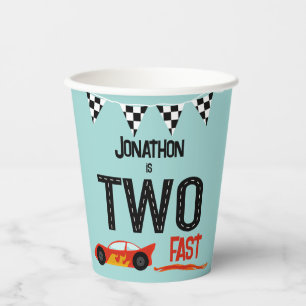 TWO fast kids racecar second birthday party Paper Cups