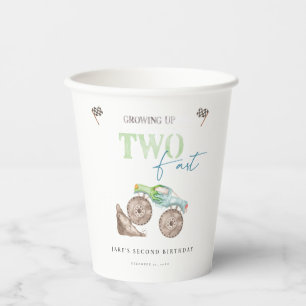 TWO Fast Monster Trucks Birthday Paper Cups