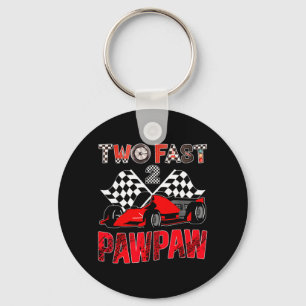 Two Fast Pawpaw Of The Birthday Boy Racing Car Keychain