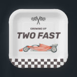 Two Fast Race Car 2nd Boy's Birthday Party Paper Plate<br><div class="desc">Zoom,  zoom! Celebrate your two year old speed racer's car themed birthday party with these adorable modern race car paper plates. Perfect for your little boy's party celebrations!</div>