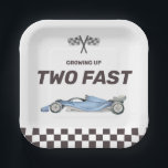 Two Fast Race Car 2nd Boy's Birthday Party Paper Plate<br><div class="desc">Zoom,  zoom! Celebrate your two year old speed racer's car themed birthday party with these adorable modern watercolor blue race car paper plates. Perfect for your little boy's party celebrations!</div>