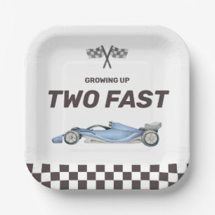 Two Fast Race Car 2nd Boy's Birthday Party Paper Plate