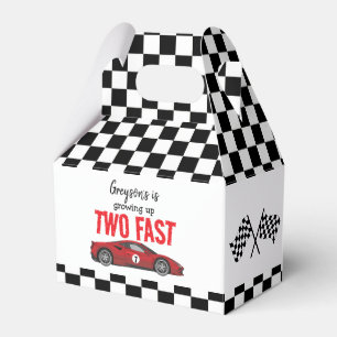Two Fast Race Car Boy 2nd Birthday Party Favor Box