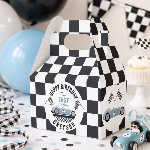 Two Fast Race Car Boy 2nd Birthday Party Favor Box