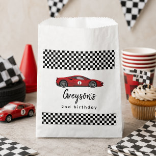 Two Fast Race Car Boy 2nd Birthday Party Favour Bag
