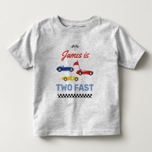 Two Fast Race Car Boy 2nd Birthday Toddler T-shirt