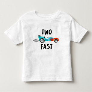 TWO fast race car boy turning two Toddler T-shirt