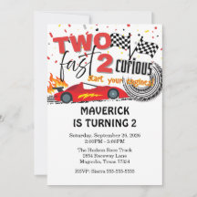 Two Fast Race Car Red Birthday
