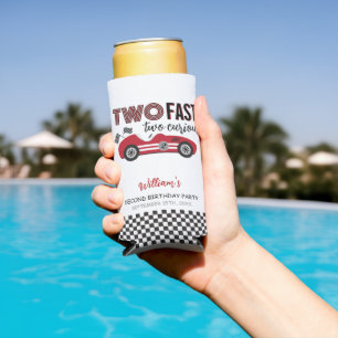 Two Fast Race Car Second Birthday  Seltzer Can Cooler
