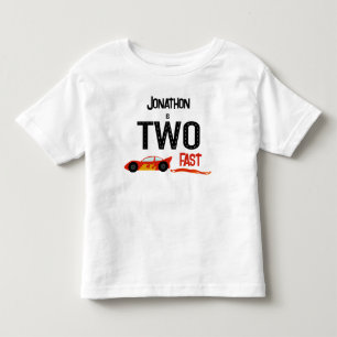 TWO fast racecar second birthday party Toddler T-shirt