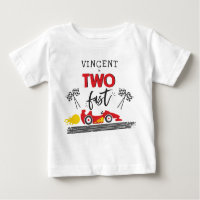 Two Fast Red Race Car 2nd Birthday Party Outfit