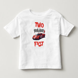 Two Fast Red Race Car Second Birthday  Toddler T-shirt
