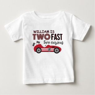 Two Fast Red Racing Car Second Cute Birthday  Baby T-Shirt