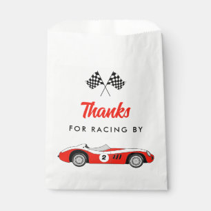 Two Fast Red Vintage Race Car Boy 2nd Birthday Favour Bag