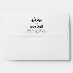 Two Fast Vintage Race Car Birthday  Envelope