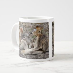 Two female Golden Monkeys with newborns Large Coffee Mug
