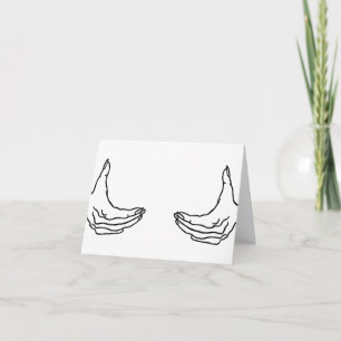 Two Female Hands Holding Chest Outline Thank You Card