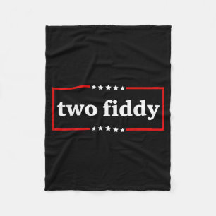 Two Fiddy Funny Meme Vintage Distressed Humour Fleece Blanket
