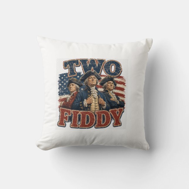 Two Fiddy Throw Pillow (Front)