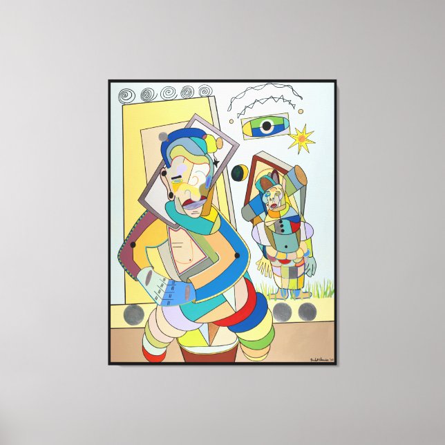 "Two Figures: O and Ru" by Ruchell Alexander Canvas Print (Front)