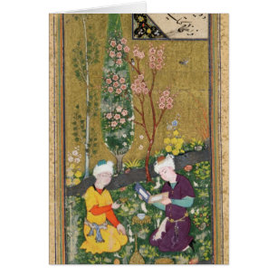 Two Figures Reading and Relaxing in an Orchard