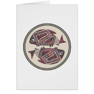 Two Fish, Mimbres Pottery, Image 18 Card