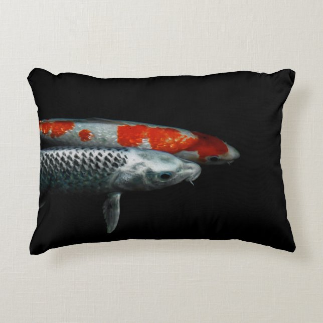 Two Fish Photograph Decorative Pillow (Front)