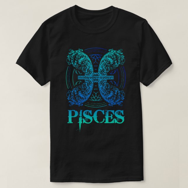 Two Fish Zodiac Sign Symbol Horoscope Pisces T-Shi T-Shirt (Design Front)