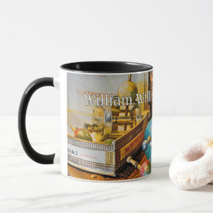 Two Fishing Reels in Vintage Setting - Personalize Mug
