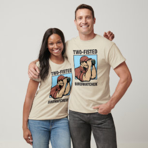Two-Fisted Birdwatcher Long Sleeve Raglan T-Shirt