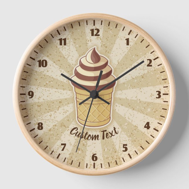 Two Flavours Ice Cream Cup Clock (Front)