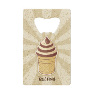 Two Flavours Ice Cream Cup Credit Card Bottle Opener