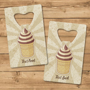 Two Flavours Ice Cream Cup Credit Card Bottle Opener