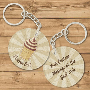 Two Flavours Ice Cream Cup Keychain
