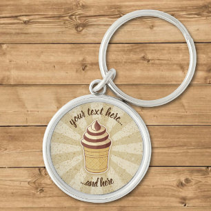 Two Flavours Ice Cream Cup Keychain