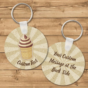 Two Flavours Ice Cream Cup Keychain