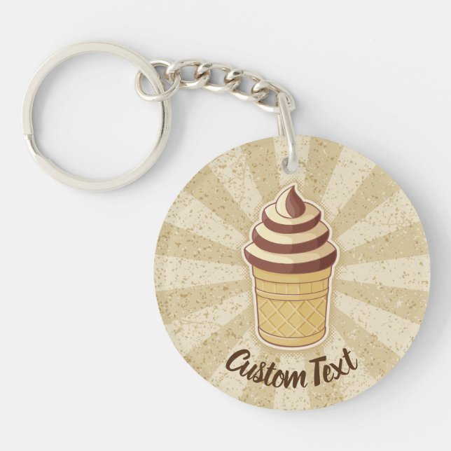 Two Flavours Ice Cream Cup Keychain (Front)