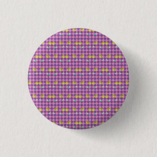 Two Flowers Diamonds 1 Inch Round Button