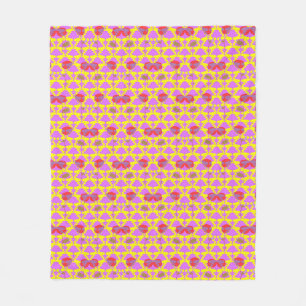 Two Flowers Roses Fleece Blanket